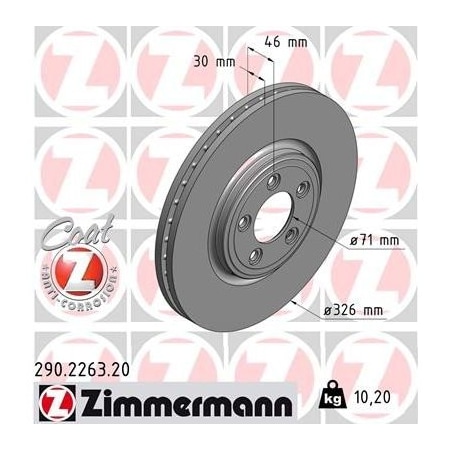 Zimmermann Brake Disc - Standard/Coated, 290226320 290226320